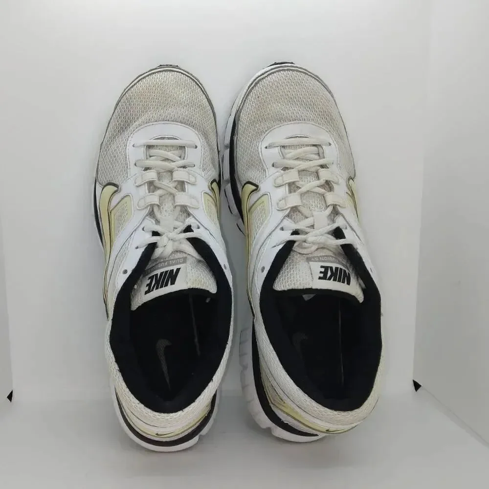 Nike Dual Fusion ST Men's Pre-owned White/Yellow Athletic Sneakers - sz. 12 1/2
